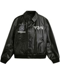 Y-3 - Logo Print Bomber Jacket - Lyst