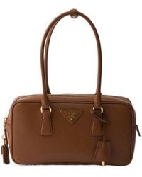 Prada - Small Saffiano Leather Top-Handle Bag - Lyst
