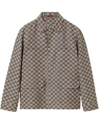 Gucci - Monogrammed Button-Up Jacket - Lyst