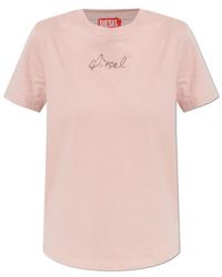 DIESEL - T Reg S 2 Rhinestone Logo T-Shirt - Lyst