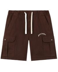 Palm Angels - Curved Logo Cargo Shorts - Lyst