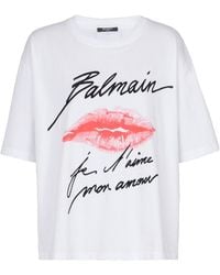 Balmain - Kiss Print T-Shirt - Lyst