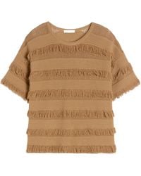 Max Mara - Fringe-Details T-Shirt - Lyst