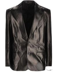 Gucci - Long Sleeve Leather Blazer - Lyst