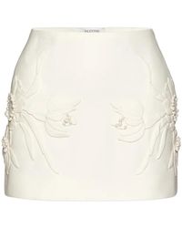 Valentino - High Waist Floral Patterned Mini Skirt - Lyst