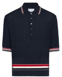Thom Browne - Float Ripple Stitch Rwb Stripe Polo Shirt - Lyst