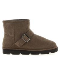 Brunello Cucinelli - Monile Detailed Buckle Strap Ankle Boots - Lyst