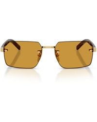Prada - Eyewear Rectangle Rimless Frame Sunglasses - Lyst