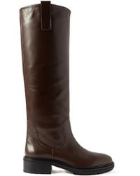 Aeyde - Solid Color Leather Knee Boots - Lyst