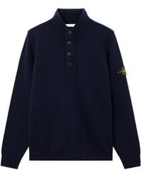 Stone Island - Logo Patch High Neck Sweater - Lyst