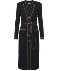 Alessandra Rich - Belted Cotton-Blend Bouclé Tweed Coat - Lyst