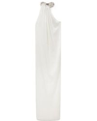 Stella McCartney - Embellished Halterneck Asymmetric Satin Dress - Lyst