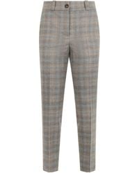 Peserico - Checked Cropped Straight Leg Trousers - Lyst