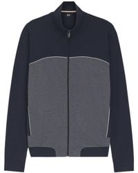 BOSS - Zip-Up Colour-Block Sweatshirt - Lyst