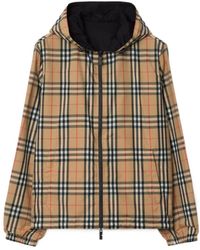 Burberry - Reversible Check Hooded Jacket - Lyst