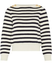 Celine - Boat Neck Marinière Sweater - Lyst
