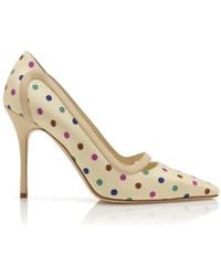 Manolo Blahnik - Polka Dot Pointed Heeled Pumps - Lyst