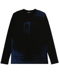 KARL LAGERFELD - Printed Round-Collar Long-Sleeved T-Shirt - Lyst
