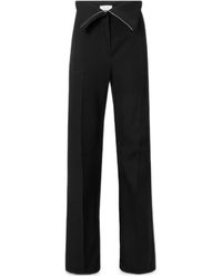 McQueen - Fold Over Waist Flared Tailored Trousers - Lyst