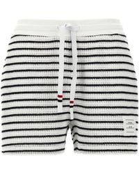 Thom Browne - Logo Patch Striped Drawstring Shorts - Lyst