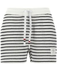 Thom Browne - Logo Patch Striped Drawstring Shorts - Lyst