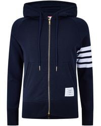 Thom Browne - Classic Four-Bar Zip Hooded Sweatshirt - Lyst
