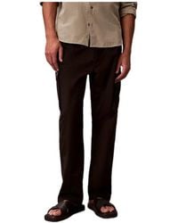 Calvin Klein - Cotton Stretch Straight Fit Cargo Trousers - Lyst
