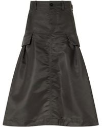 Sacai - Cargo Pleated Shell-Twill Midi Skirt - Lyst
