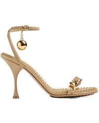 Bottega Veneta - Logo High-Heeled Sandals - Lyst