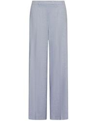 Marella - Herringbone Linen And Viscose Palazzo Trousers - Lyst
