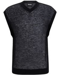 BOSS - V-Neck Knit Vest - Lyst