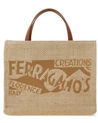 Ferragamo - Ferragamo Logo Jacquard M Tote Bag - Lyst