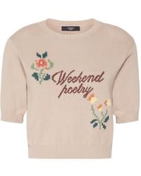 Weekend by Maxmara - Wkdfiacre Logo Intarsia Knitted Top - Lyst