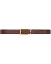 Saint Laurent - Cassandre Logo Plaque Belt - Lyst