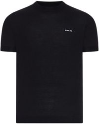 Prada - Logo Detailed Short-Sleeved T-Shirt - Lyst