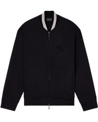 Emporio Armani - Eagle-Patch Zip-Up Bomber Jacket - Lyst