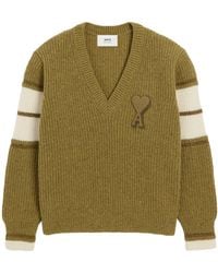 Ami Paris - Ami De Coeur Logo Patch College Jumper - Lyst