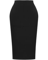 Saint Laurent - Satin Cassandre Midi Skirt - Lyst