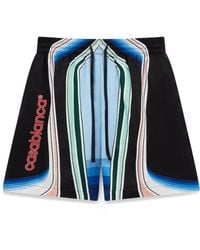 CASABLANCA - Graphic Mountain Silk Shorts - Lyst