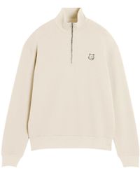 Maison Kitsuné - Maison Kitsuné Bold Fox Head Patch Comfort Half Zipped Sweatshirt - Lyst