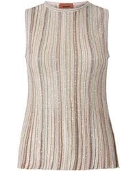Missoni - Sleeveless Ribbed Top With Sequins - Lyst