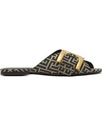 Balmain - Flat Monogram Jacquard Anthem Sandals - Lyst