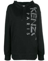 KENZO - Letter Logo Printed Hooded Sweater - Lyst