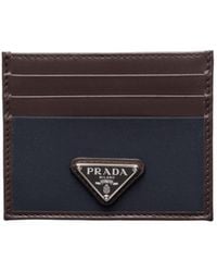 Prada - Triangle-Logo Two-Toned Cardholder - Lyst