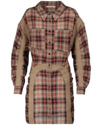 Stella McCartney - Checked Wool Shirt Minidress - Lyst