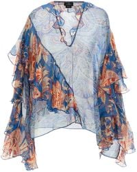 Etro - Ruffled Chiffon Top - Lyst