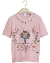 Dior - Iviera Embroidered Short-Sleeved Sweater - Lyst