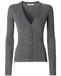 Fendi - Melange Ribbed Wool Cardigan - Lyst