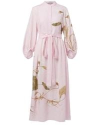 Erdem - Printed Linen Midi Dress - Lyst