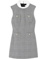 Self-Portrait - Sleeveless Prince Of Wales Check Mini Dress - Lyst